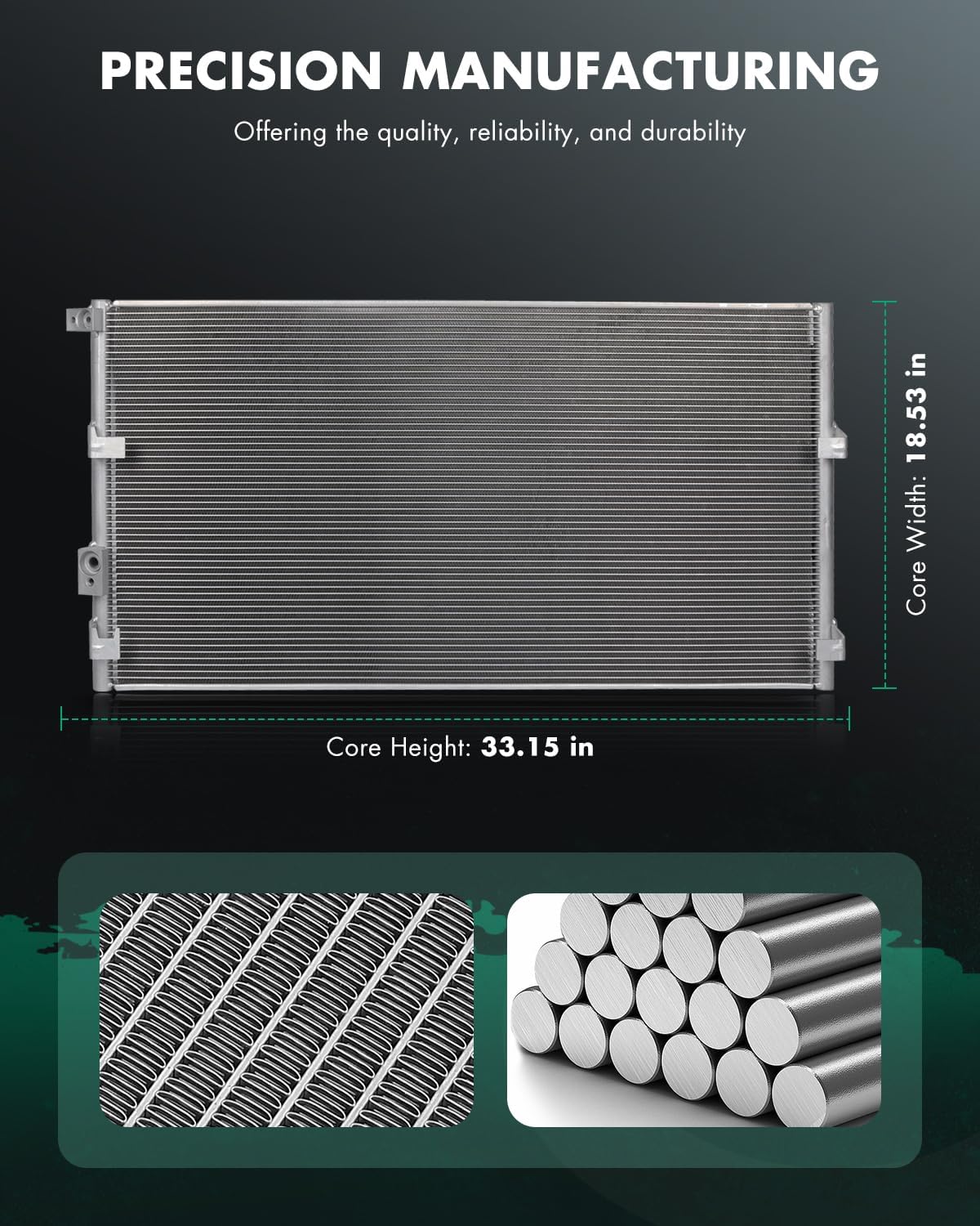 SCITOO Condenser Air Conditioning Compatible with Ford Mustang 2015-2022 L4 2.3L, Replace# 4620, FR3Z19712A