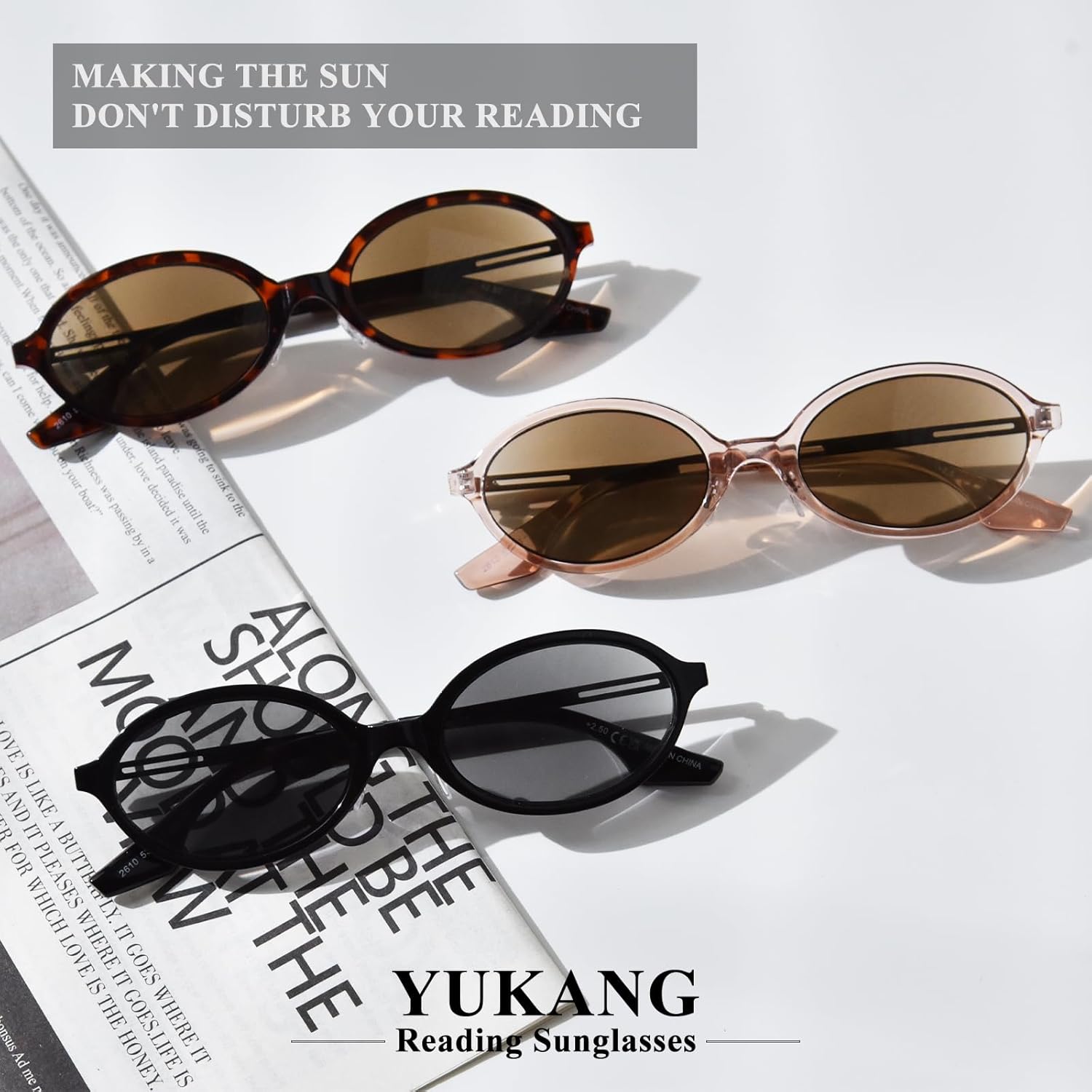 Reading Sunglasses Womens Retro 90s Oval Full Lens Sun Readers UV400 Outdoor Sunglasses Shades with Readers Built-in - Image 7