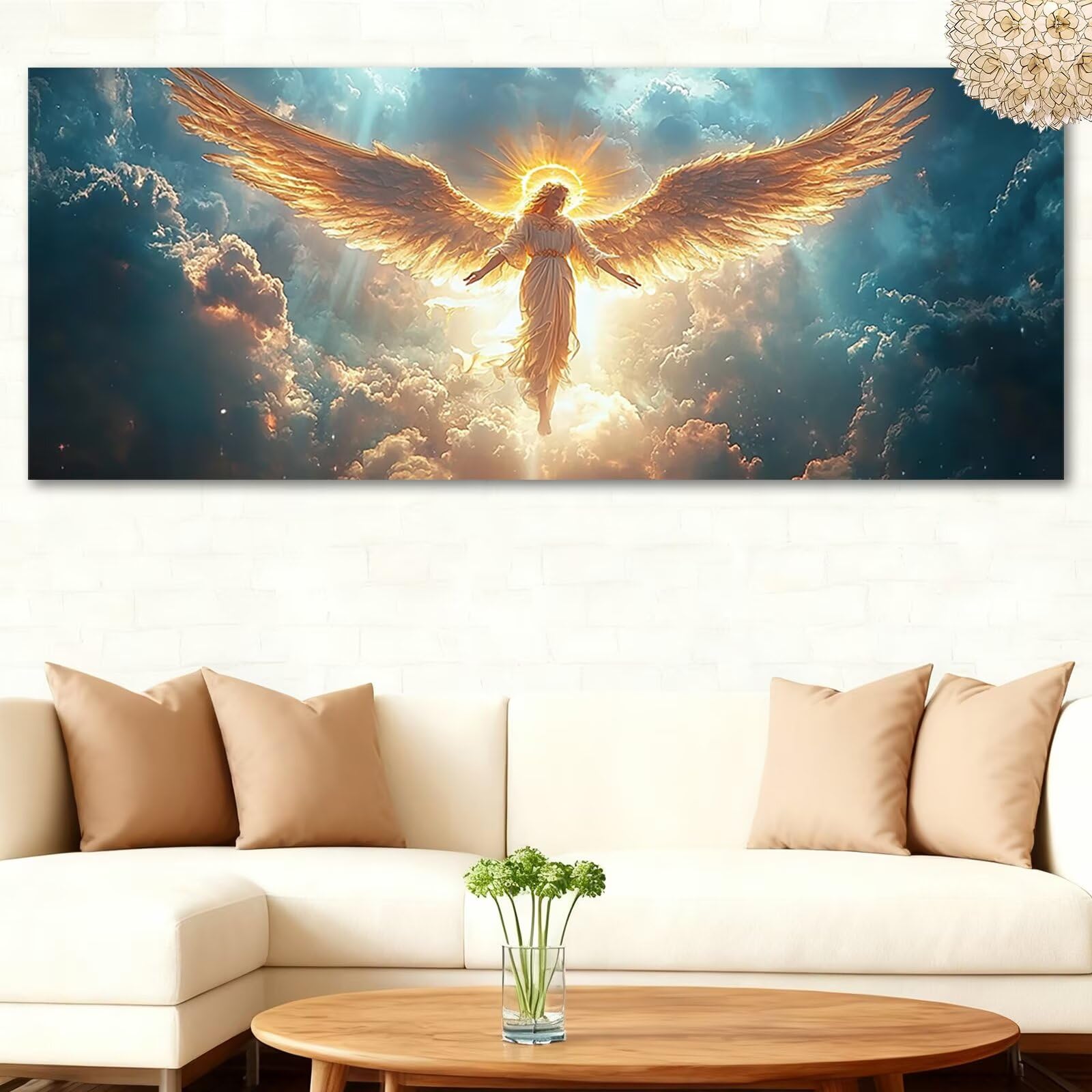 Diamentowe malowanie duży 130x50cm diamentowy zestaw do malowania anioł dla dorosłych, zestaw do rysowania diamentów, zestaw do haftu krzyżykowego, 5D DIY diamentowe malowanie sen pokój dekoracja