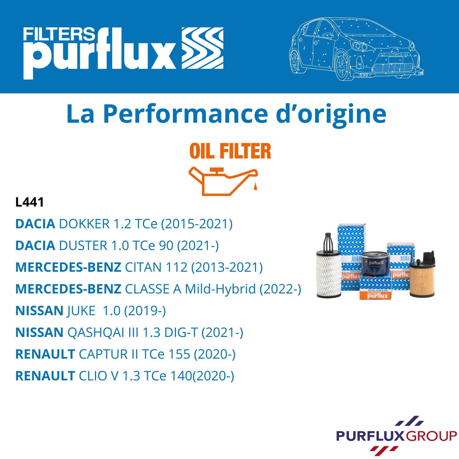 PURFLUX L441 filtr oleju, 1 sztuka