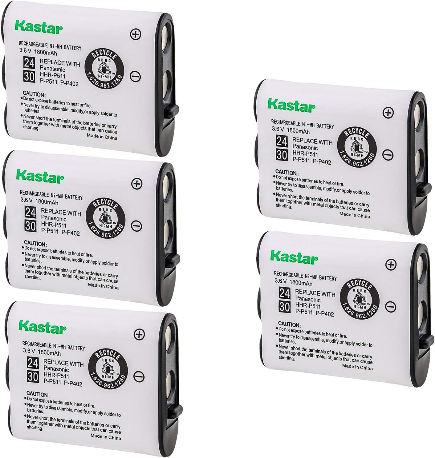 Kastar HHR-P103 Replacement Battery - 3.6V 1000mAh Ni-MH For Panasonic Cordless Phones & More