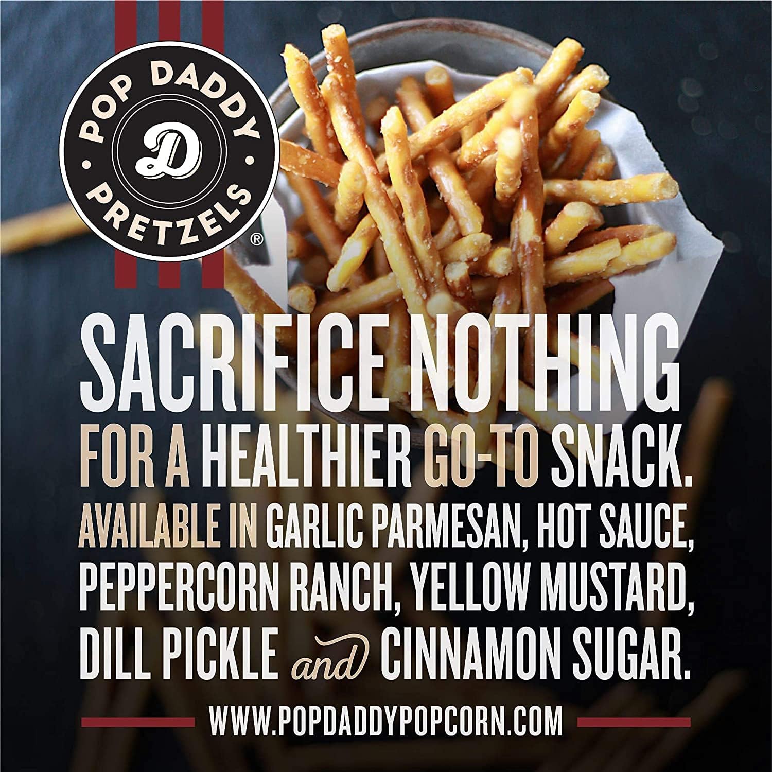 Pop Daddy Flavored Pretzels Sticks, Healthy Gourmet Pretzels, 7.5oz Variety Pack, 3 Pack, Maple and Brown Butter, Thai Honey Curry, Mexican Street Corn