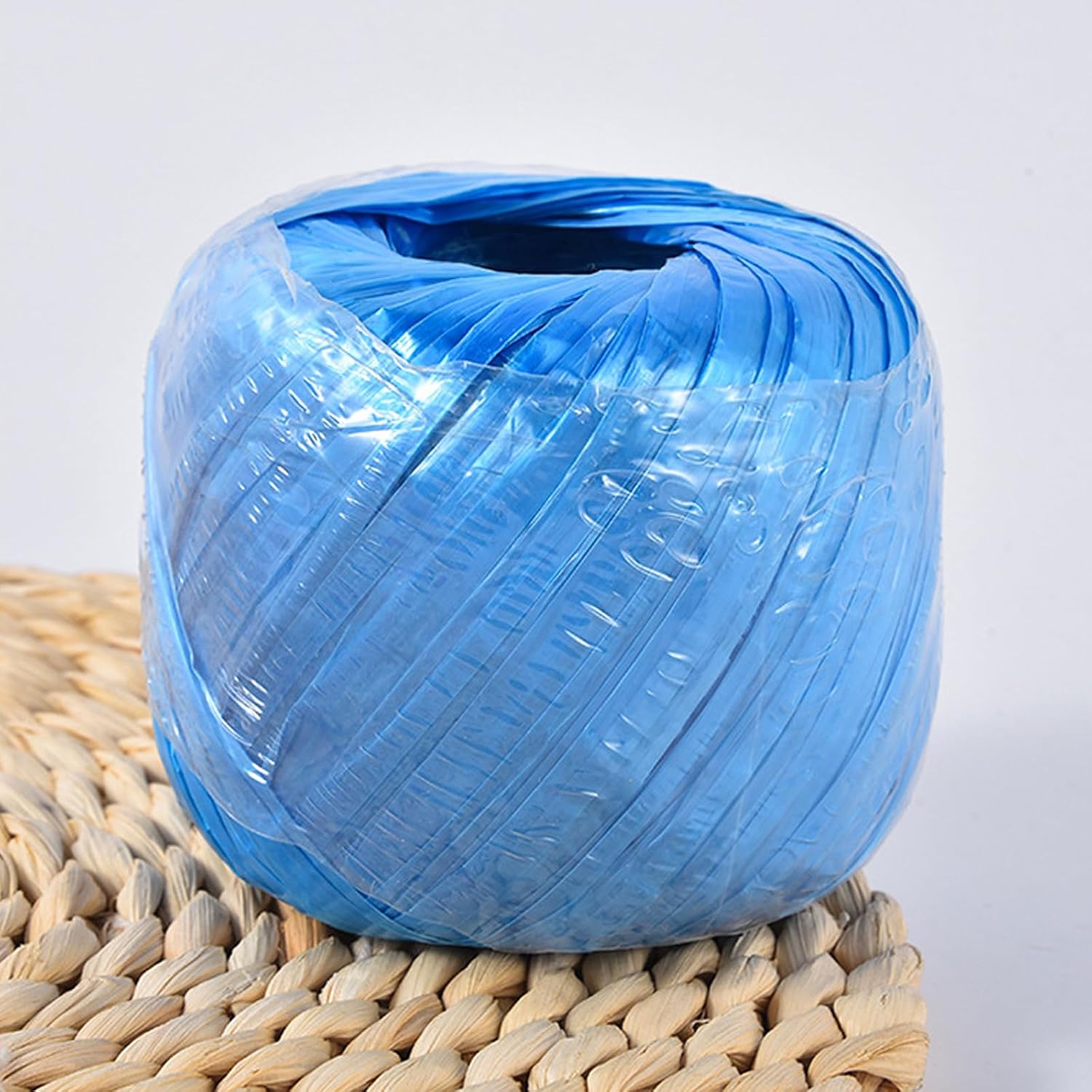 Polyester Nylon Plastic Rope Twine, 4cm Width 310m Bundled Roll for Packing, Gardening, Crafts, Carrying - Multi-Purpose Household Rope (Blue)
