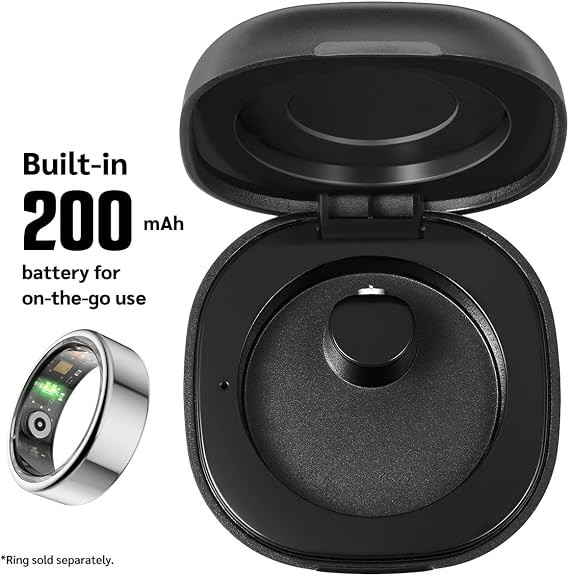 Herz P1 Rapid Charging Case - Smart Ring Portable Charging Case with 200 mAh Battery Magnetic Charger | Charges Herz P1 Smart Ring 8 Times | Compact & Lightweight Design for Travel