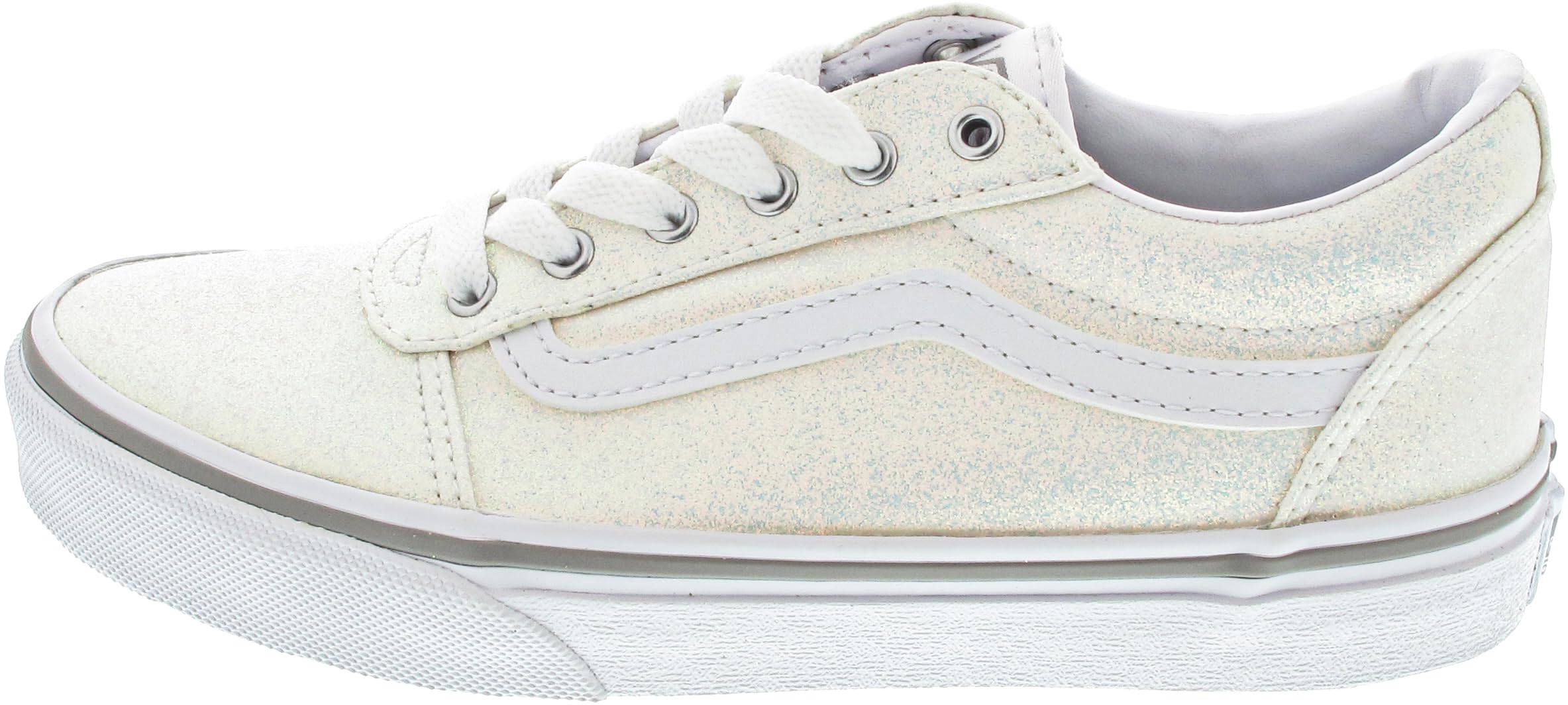 Vans Unisex Kids Ward Sneaker, Spring Glitter White, 2.5 UK Child