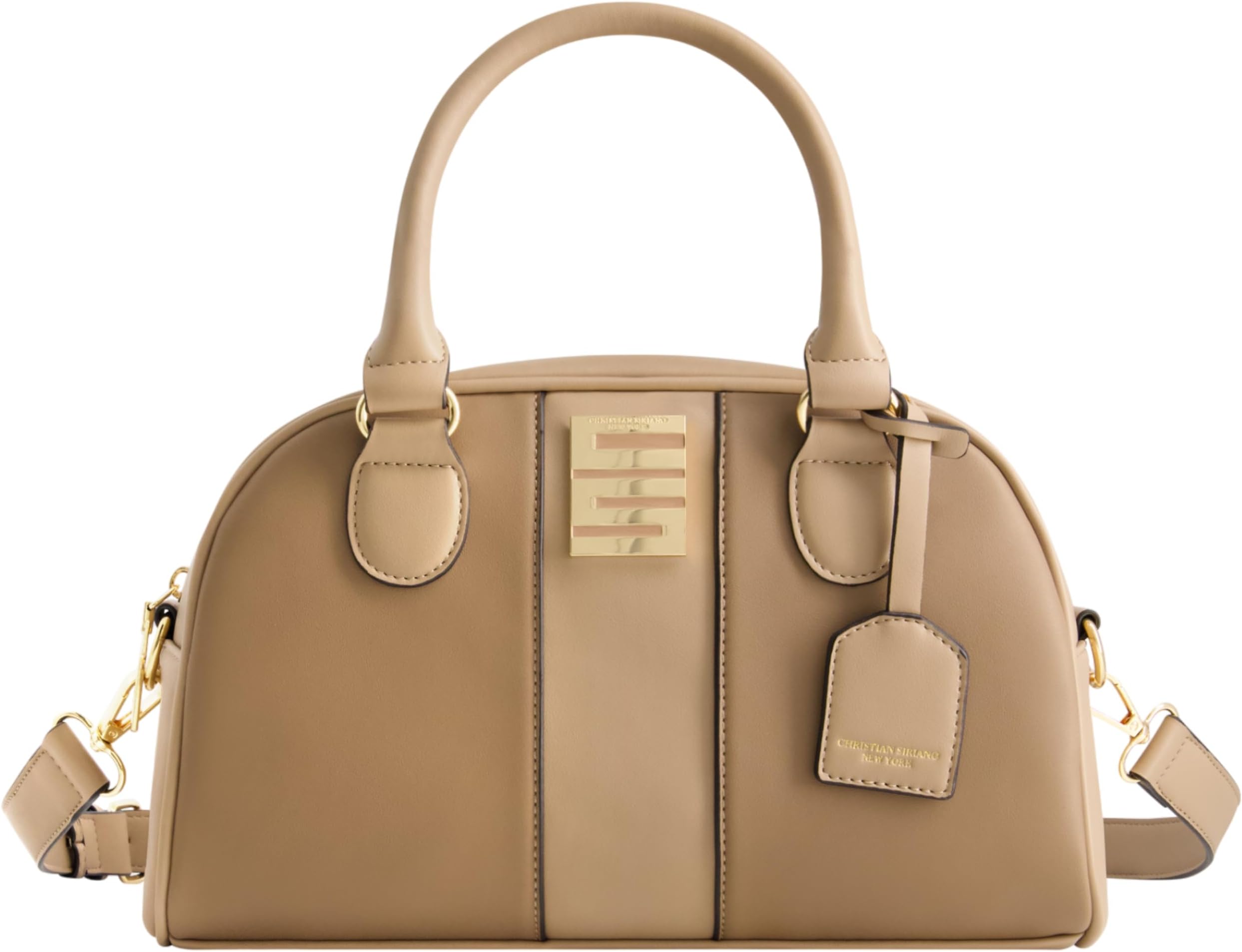 Concept One Women's Christian Siriano New York Women's Satchel Bag Purse, Milano Bowling Crossbody Handbag With Adjustable Shoulder Strap Satchel