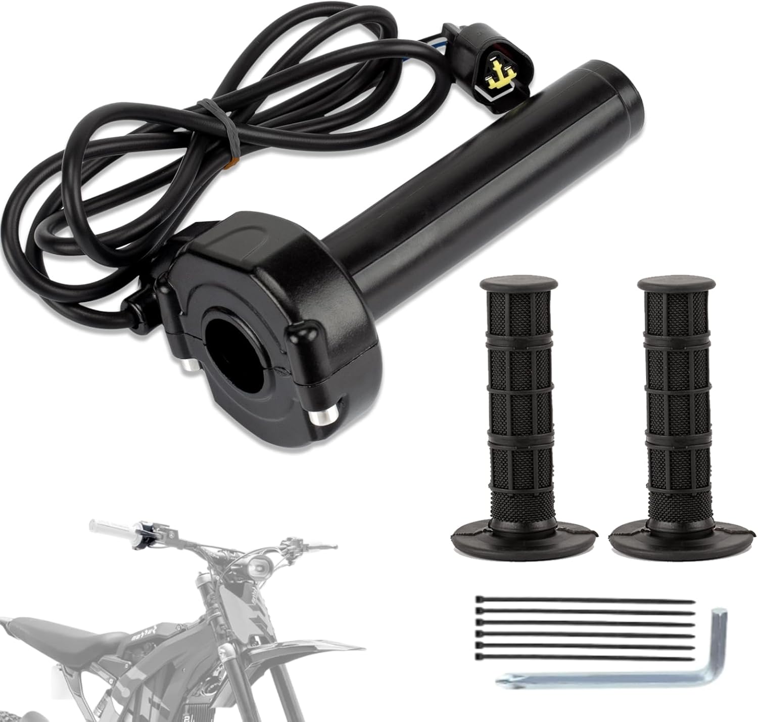 Full Twist Throttle Waterproof Throttle for Surron Light Bee X/S Segway X160/X260 E-Ride Pro Ebike Electric Dirt Bike Quick Response Throttle Kit (Black)