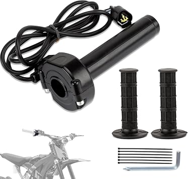 Full Twist Throttle Waterproof Throttle for Surron Light Bee X/S Segway X160/X260 E-Ride Pro Ebike Electric Dirt Bike Quick Response Throttle Kit Black