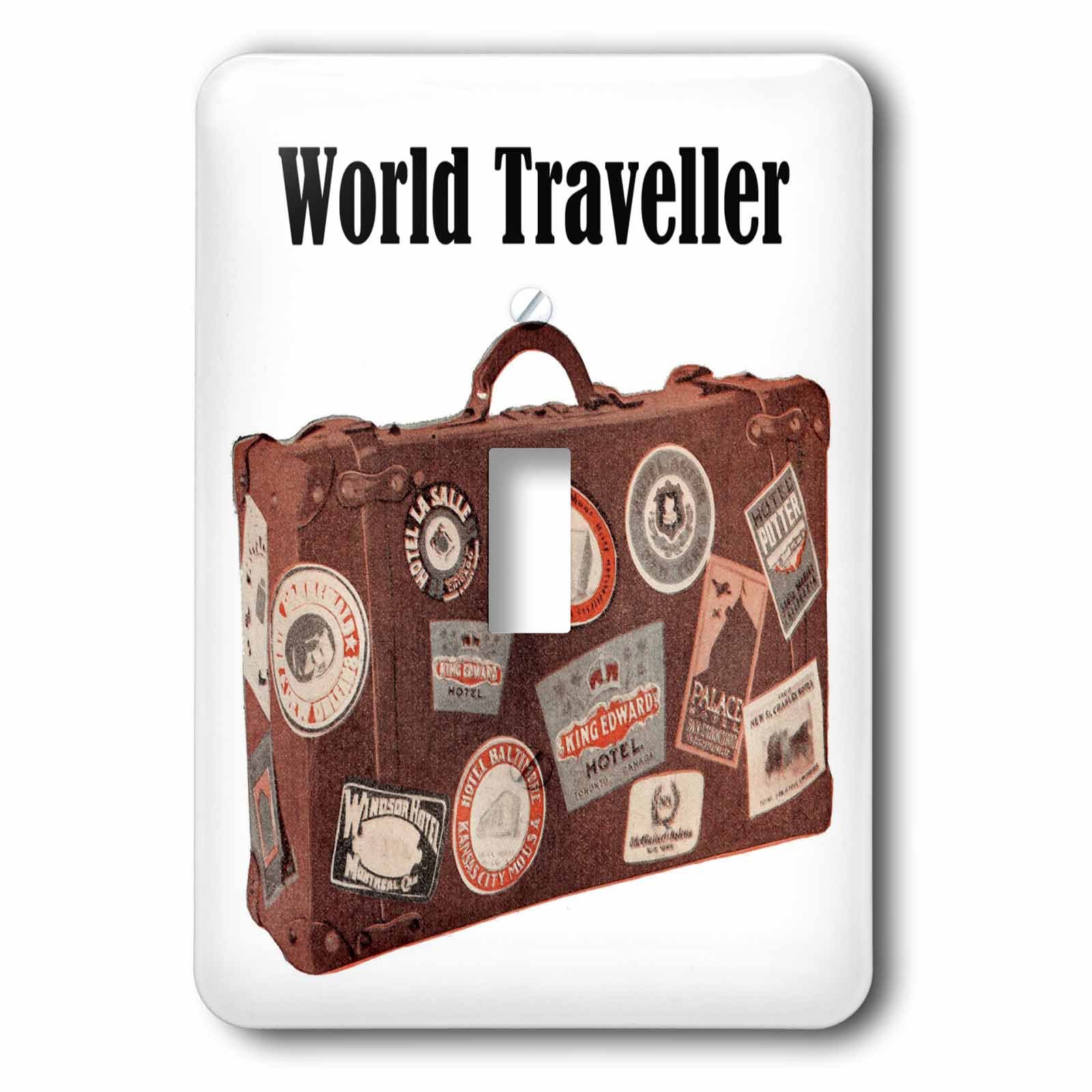 Interrupteur à bascule World Traveller Valise vintage 3dRose décoratif mural