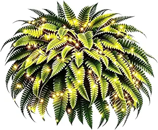 Fake Ferns with Lights Realistic – Fake UV Resistant Porch Decor Ferns for | Ferns Artificial Plants Outdoor for Patio Garden Yard Pathway | Landscape Front Door Indoor Home Office Fake Ferns with Fake
