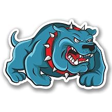 2 x Bulldog Angry Dog Sticker Quad ATV Helmet Car Bike Bike Laptop Decal #4108 10cm Wide x 6.7cm Tall