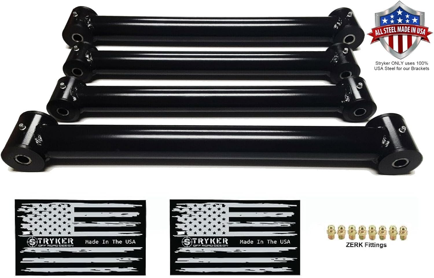 Stryker Off Road Design Upgraded Control Arms 3.5-5" Lift Height 2003-2009 1500 2500 3500 CAD Engineered and Made in the USA with USA Steel