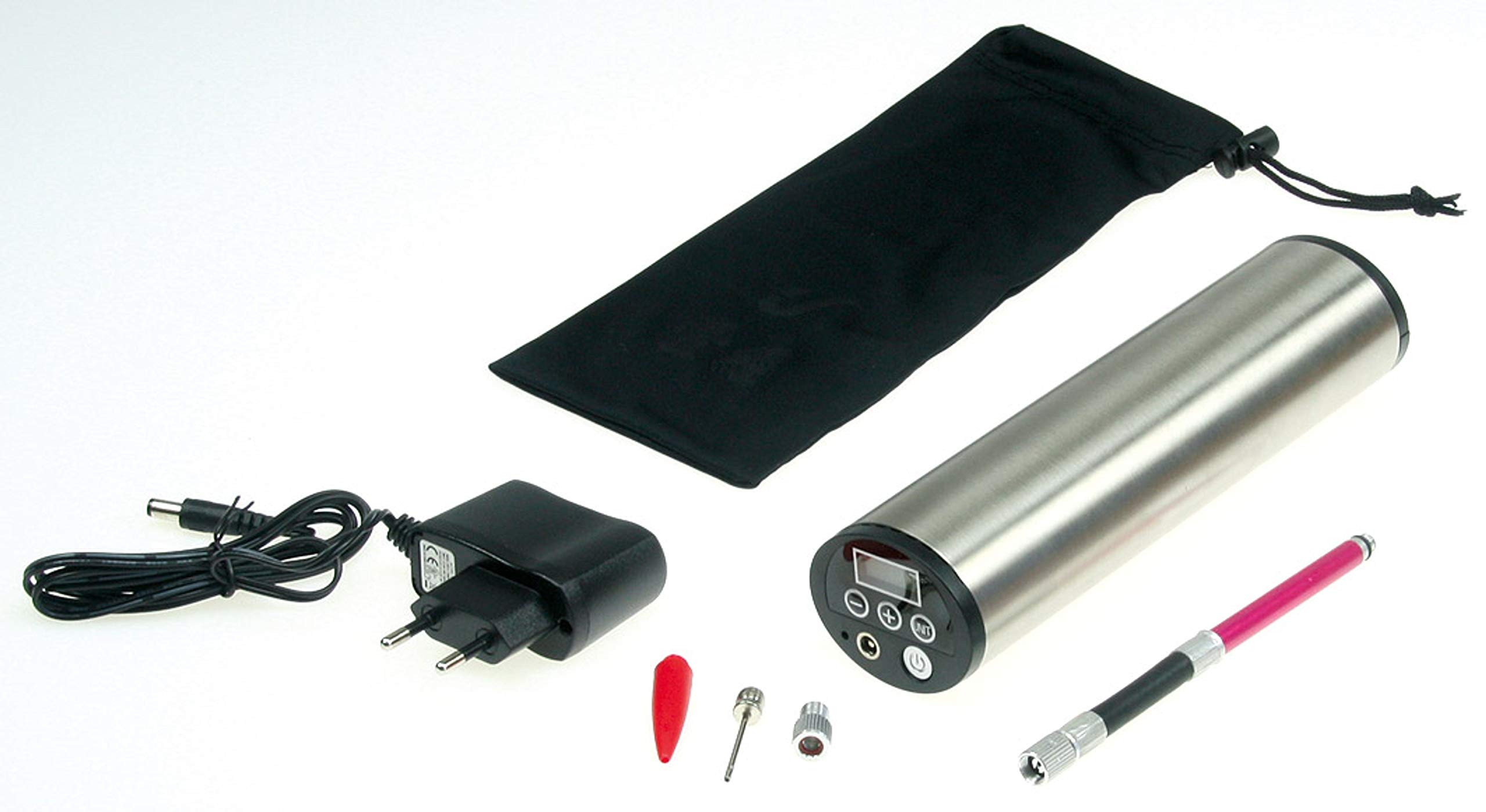 ChiliTec 21329 Hochleistungs Luftpumpe mit LiIon Akku Display, Druckeinstellung, KFZ-Adapter
