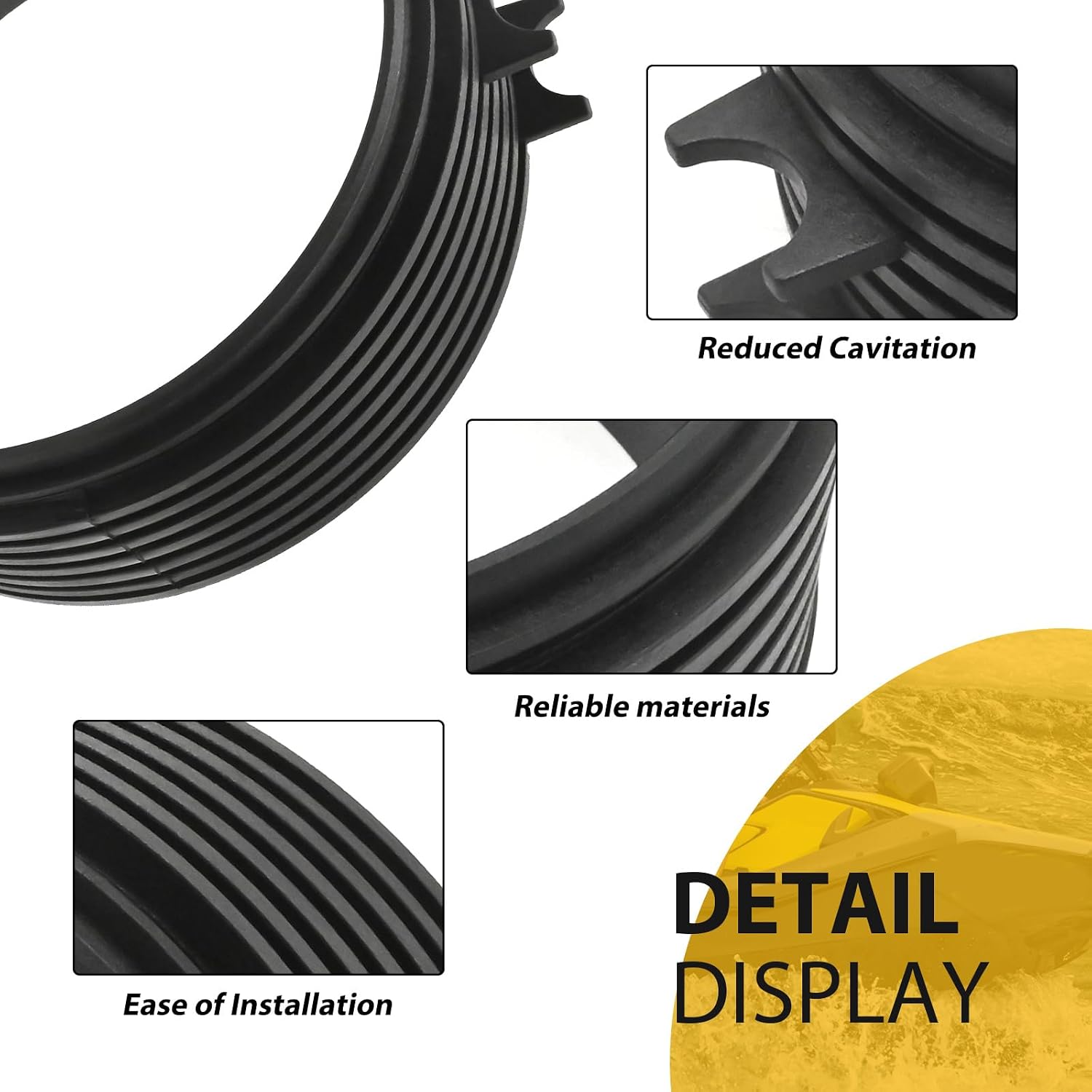 267000813 Motorboat Wear Ring, Replacement for Sea-Doo Spark 2UP 3UP Models 2014-2020, Replaces 267000883 267000925