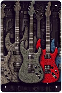 Personalized Painting Poster for Home, Custom Guitar Pattern Poster Print for Wall Art, Fashion Prints Pictures for Bathroom, Bedroom, Living Room, Corridor Decor 11.8x7.9in