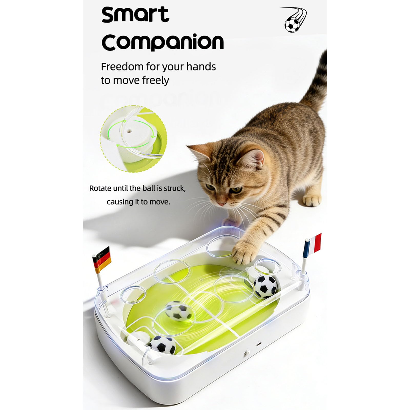 Juguete de entretenimiento automático para gatos con diseño de carga USB y para compromiso activo de mascotas, juguete eléctrico de entretenimiento para gatos