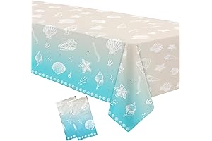 Disposable Blue Shells Beach Party Tablecloths