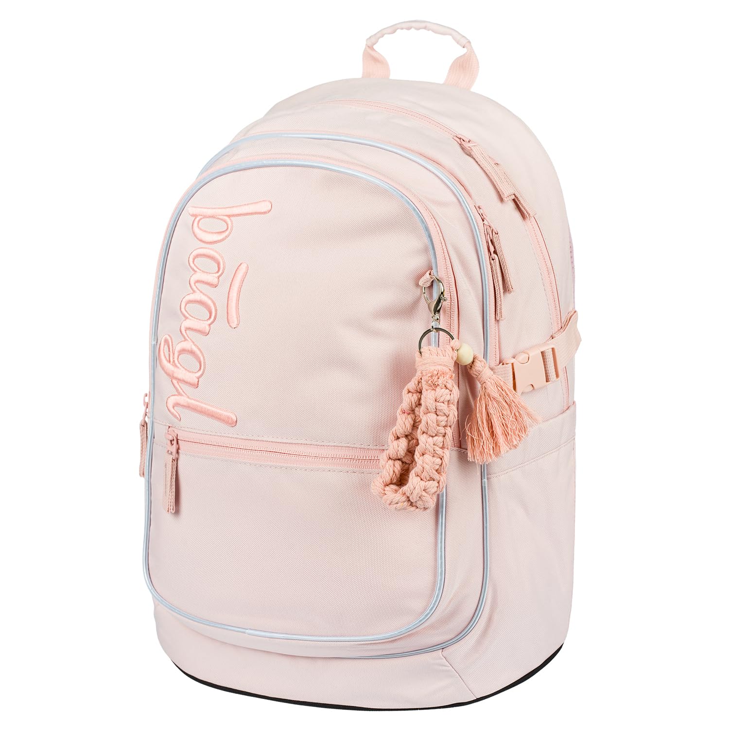 Baagl Zaino per bambini, zaino per la scuola per bambini, con schienale ergonomico, cintura toracica e elementi riflettenti, sabbia, ca. 43x29x20 cm, Rucksack