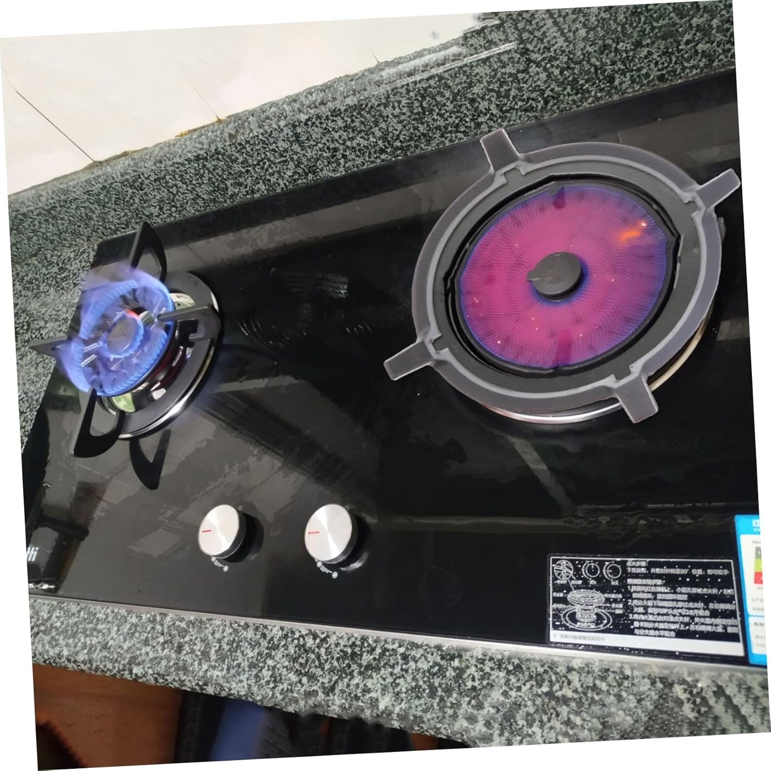 Cast Iron Wok Ring 4-Prong Anti-Slip Bracket Gas Stove Support 8.46X8.46 Inch Durable Kitchen Burner Accessory for Stable Cooking