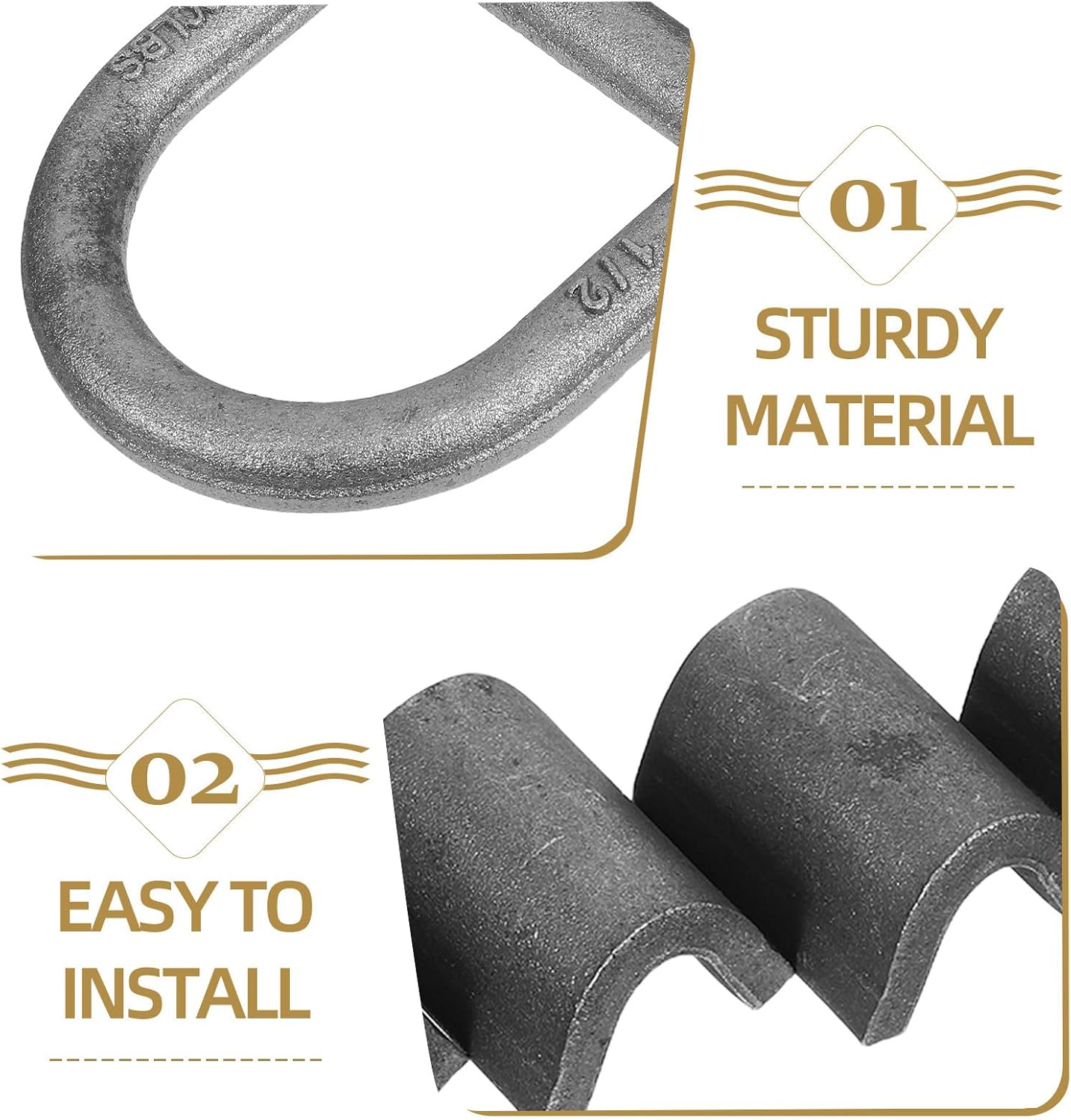 Cabilock 4pcs 1/2 Inch Welded D-Ring Anchor Heavy Duty Forged Steel Trailer Tie-Downs for Trucks Rv Cargo ATV Mooring