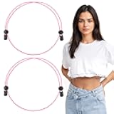 Mabor 2Pcs Shirt Tuck Band Women, Adjustable Tools for Sweater and Shirts Belly Leaking Pink Elastic Crop Bands to Change The Style of Your Tops Shirt Stays Belt for Women