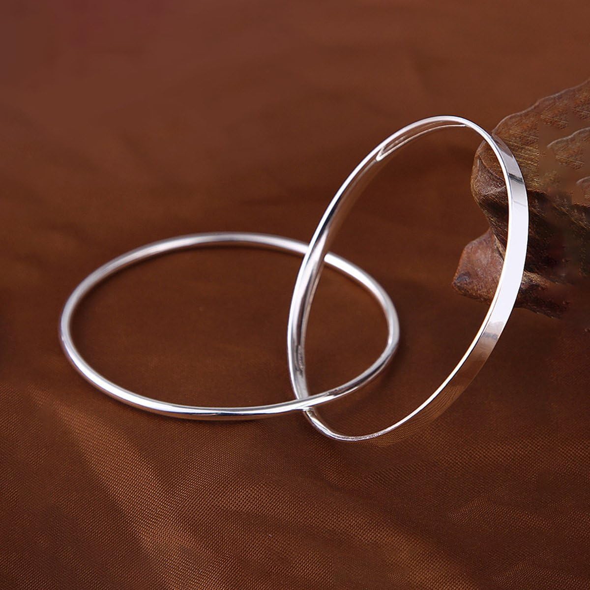 990 Solid Sterling Silver Polished and Rough Twisted Bangle Bracelet for Women | Silver Bracelets for Women | 925 Sterling Silver Bracelets for Women | Jewelry Bracelets | Ladies Jewelry - Image 6