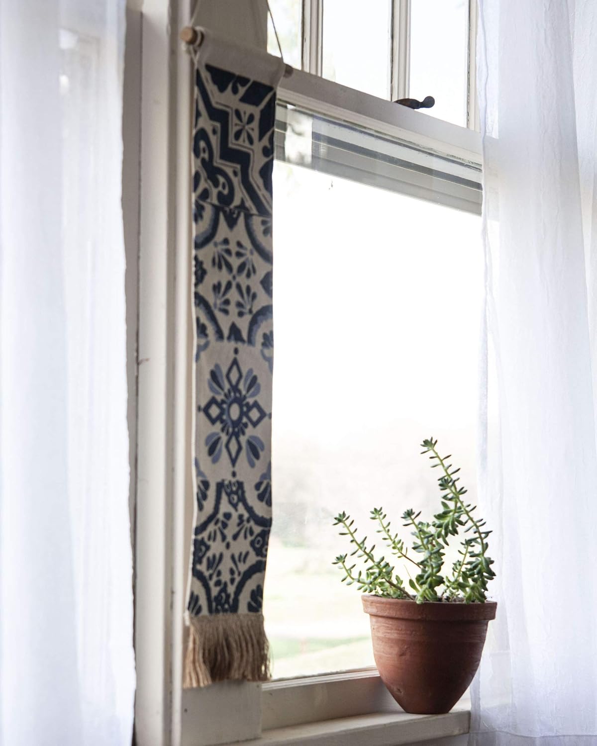 Foreside Home & Garden Multicolor Cotton Tile Pattern Hanging Wall Decor, Décor : Home & Kitchen