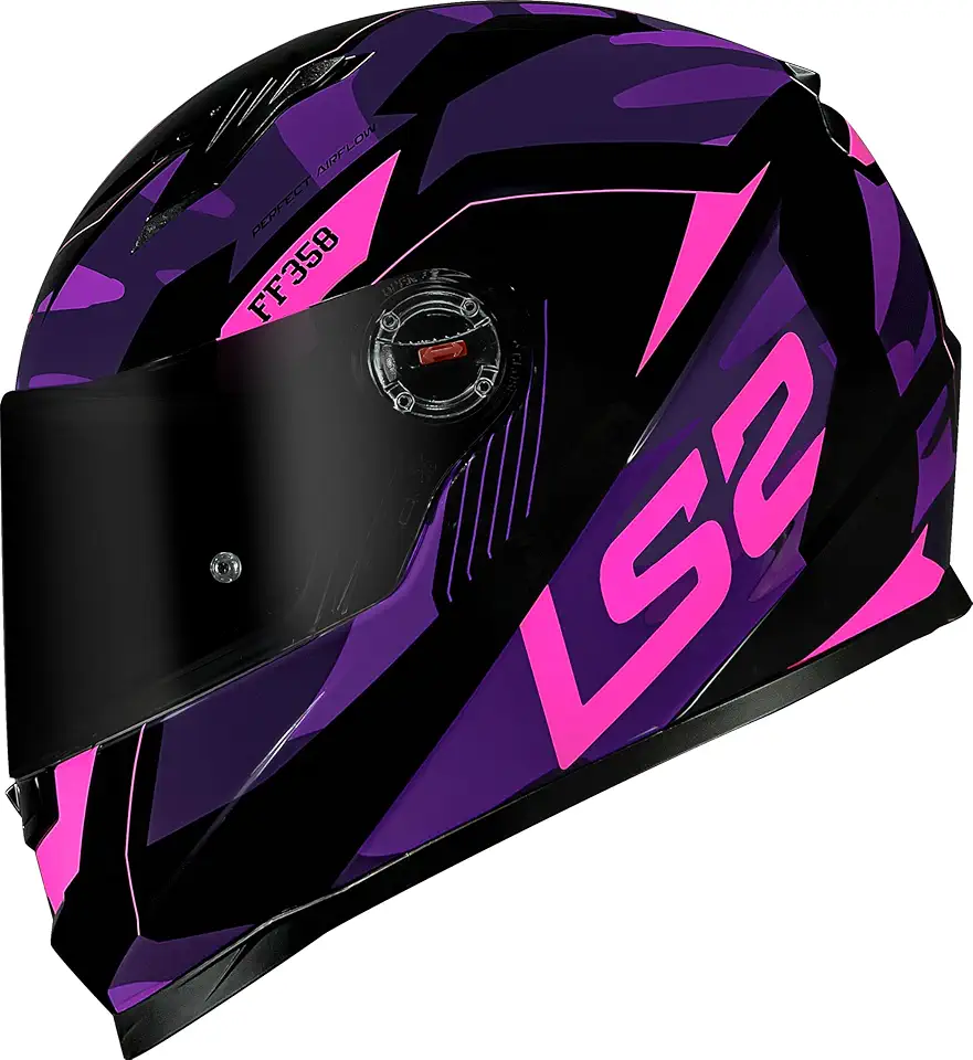Capacete Ls2 Ff358 Tank Cam Purple - Preto Com Roxo - 60/L