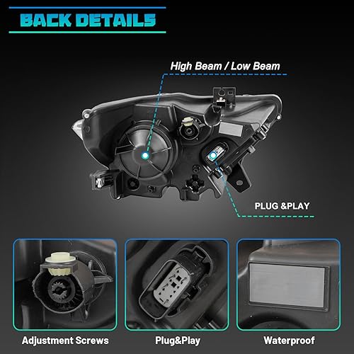 Miniatura 3 de WolfX Faros delanteros para Ford Mustang Coupe y convertible 2015 2016 2017, compatible con Shelby GT350 2016-2020, GT500 2020-2021 OE conjunto de