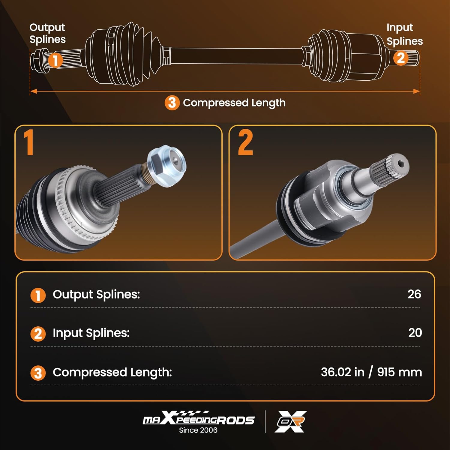 maXpeedingrods Front CV Axle Shaft Assembly for Toyota Corolla 2003-2018, Matrix 2003-2013, Pontiac Vibe 2003-2010, L4 1.8L, Right Passenger Side, Replace# 66-5224, TO-8233, 19204984
