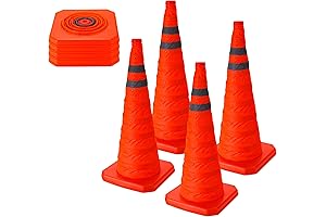 CARTMAN 4 Pack 28 Inch Collapsible Traffic Cones