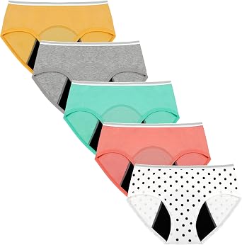 Geronmine Teen Girls Period Panties For Heavy Flow High Absorbency First Period Starter Underwear Menstrual Leakproof Briefs