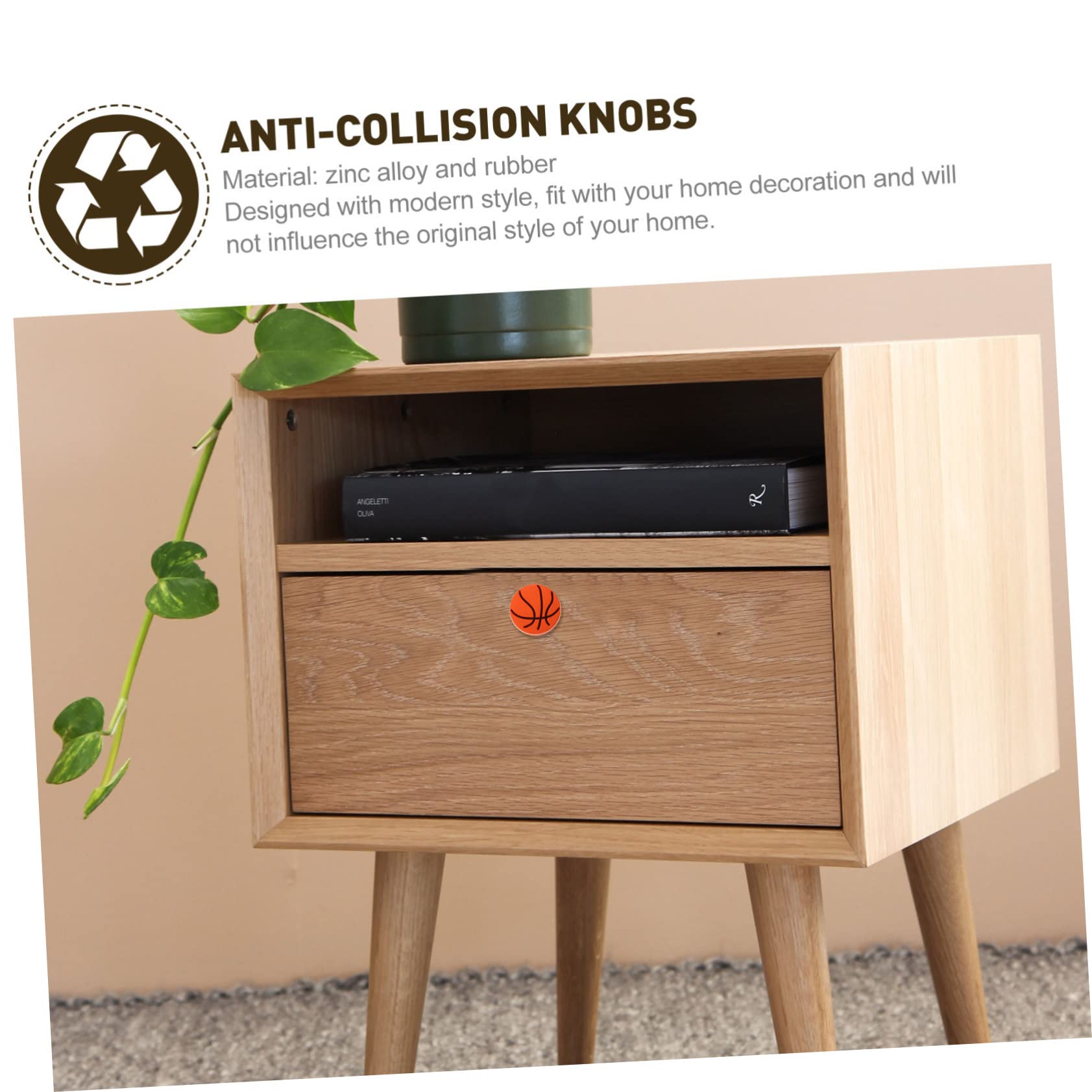 KONTONTY Soccer Ball Handle Knobs for Kids Basketball Pattern Zinc Alloy Anti-Collision Decorative Pull Handles for Dresser Cupboard