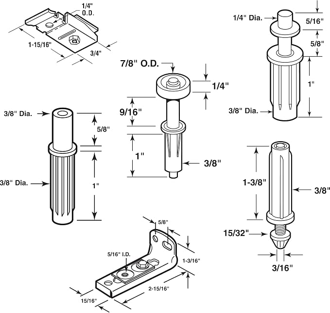 Kit Completo de Herrajes para Puertas Plegables de Doble Hoja National Hardware N343-731, 60 Pulgadas, Blanco, para Uso Interior, Empacado miniatura 2