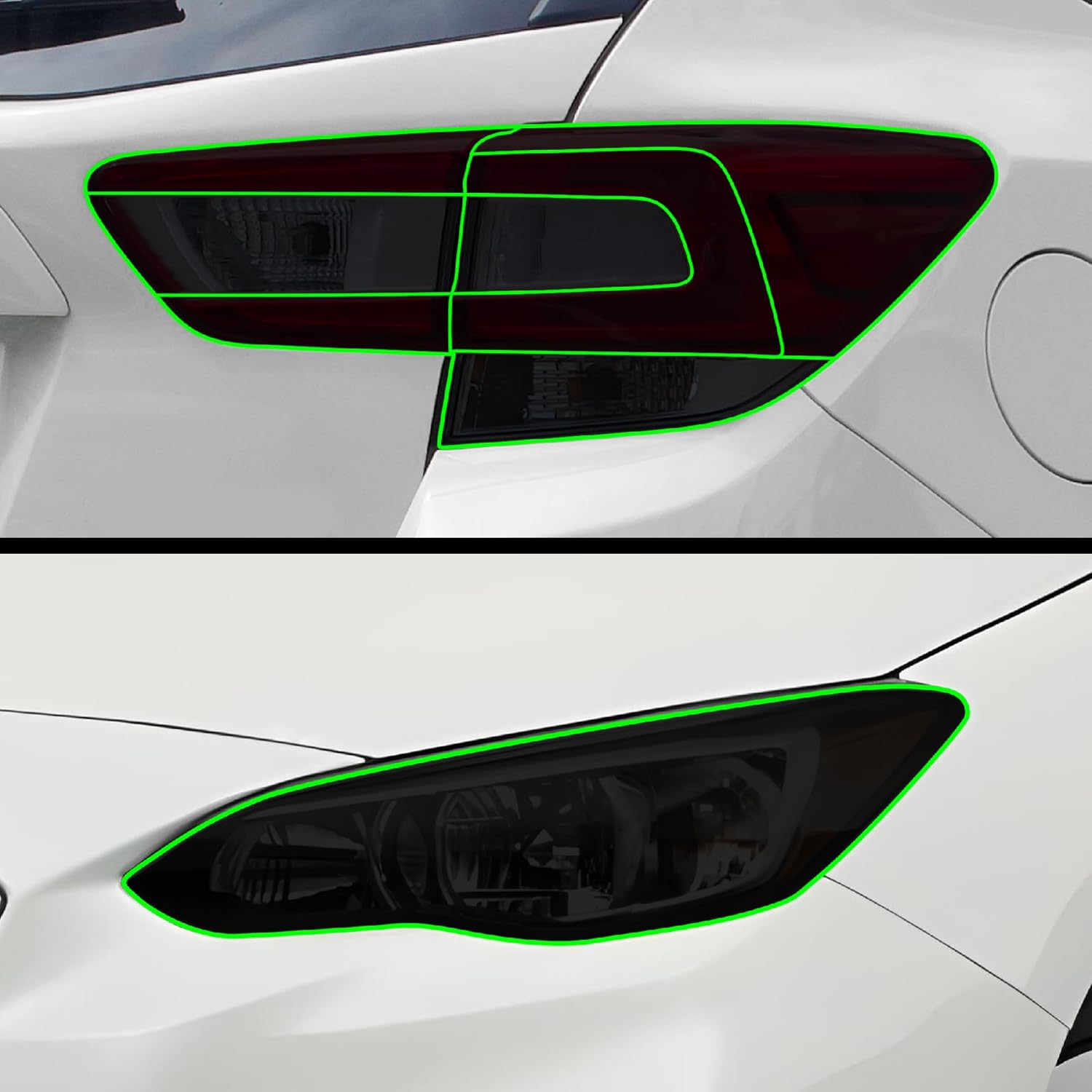 BOGAR TECH DESIGNS Full Headlight Taillight Tint Kit Compatible with Subaru Impreza Hatchback 2017-2023, Dark Smoke