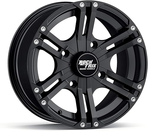 Miniatura 6 de RockTrix RT101 - Llantas de 14 pulgadas para cuatrimoto, 14x7 Negro Mate  4x137  5+2 Offset  Compatible con Bombardier Outlander, CanAm, Can-Am, Can