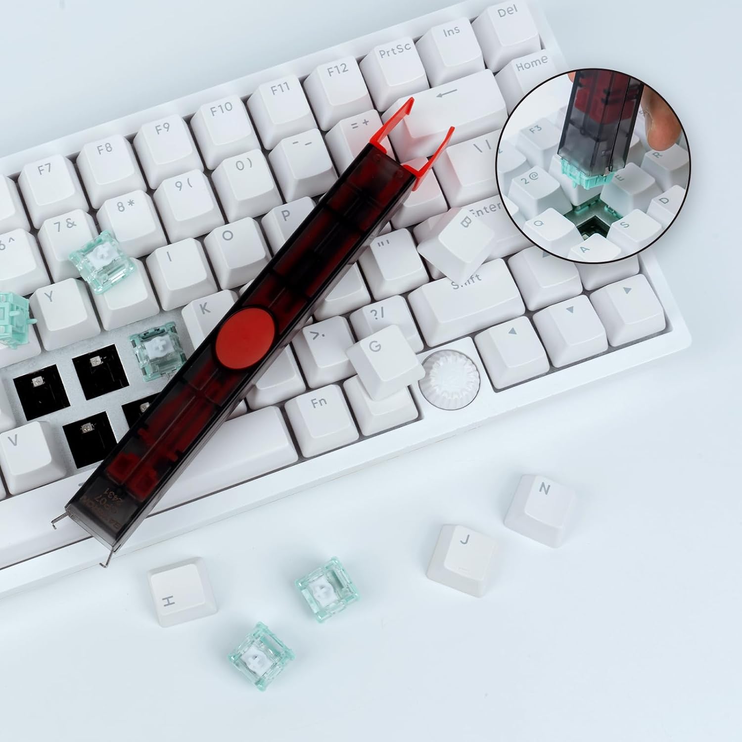 Gateron 2-in-1 Keycap and Switch Puller with Metal Jaws and Cleaning Brush
