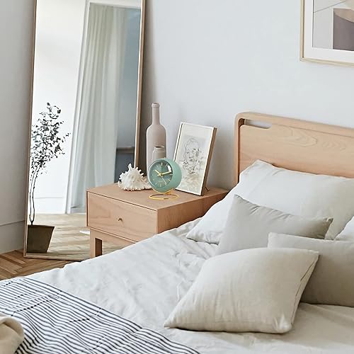 Miniatura 7 de SHISEDECO Relojes de mesa pequeños, reloj despertador de mesa clásico sin tictac con luz nocturna, reloj de escritorio a pilas con cristal HD para