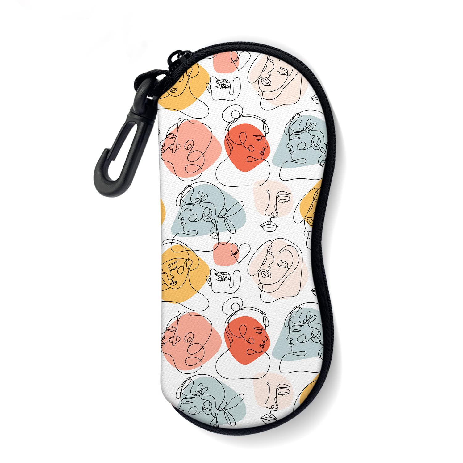 Sunglasses Soft Case with Carabiner Ultra Light Neoprene Zipper Glasses Case