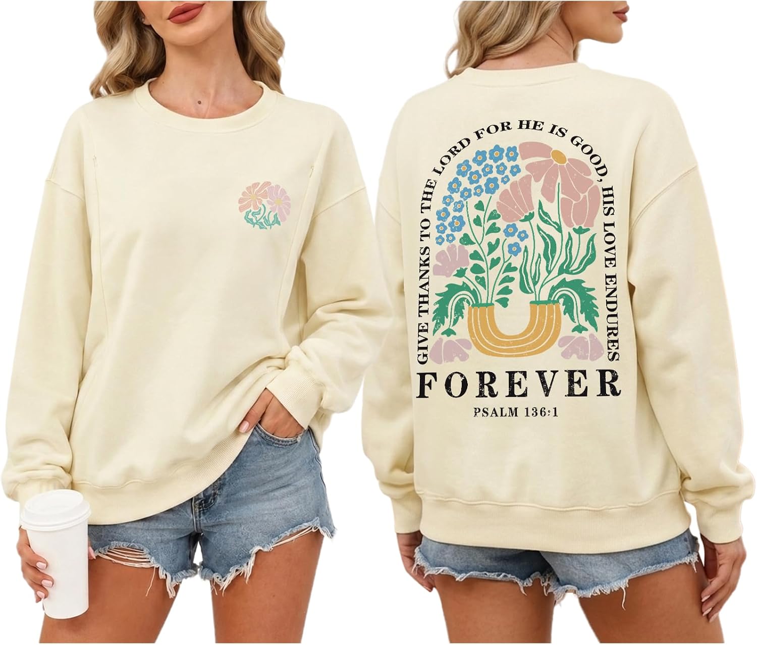 Women Nursing Sweatshirts for Breastfeeding Christian Hidden Zipper Maternity Pullover Breast Feeding Friendly Tops