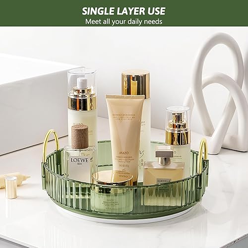 Miniatura 5 de loobuu Organizador de maquillaje giratorio de 360 para tocador de baño, carrusel de maquillaje, estante giratorio, bandeja de almacenamiento de