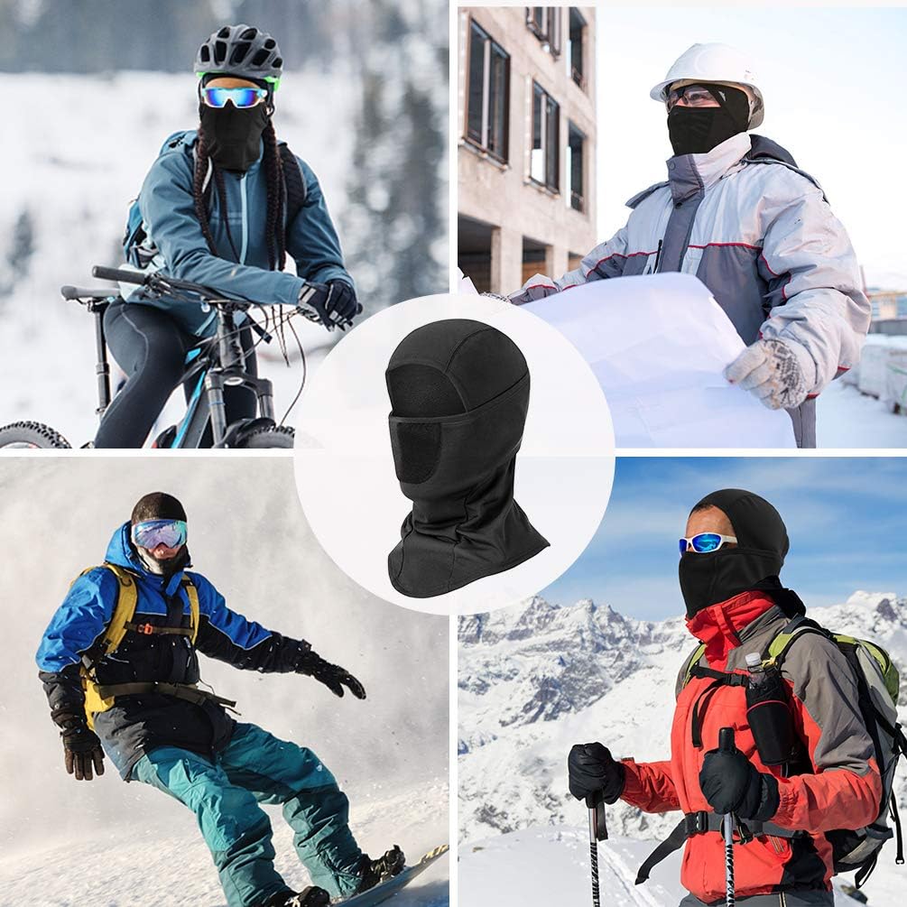 Evershop Balaclava Ski Face Mask for Cold Weather Windproof/Dust-Proof Full Face Covering for Men Banadana Neck Warmer Gaiter for Snowboarding, Fishing, Motorcycle Outdoor Sport with 2 Filters Black