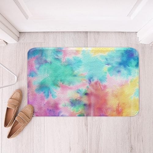 Vista 33 de Erosebridal Alfombras de baño azul marino para decoración de ducha, tapete de baño retro teñido anudado, tapete de puerta de vellón de acuarela