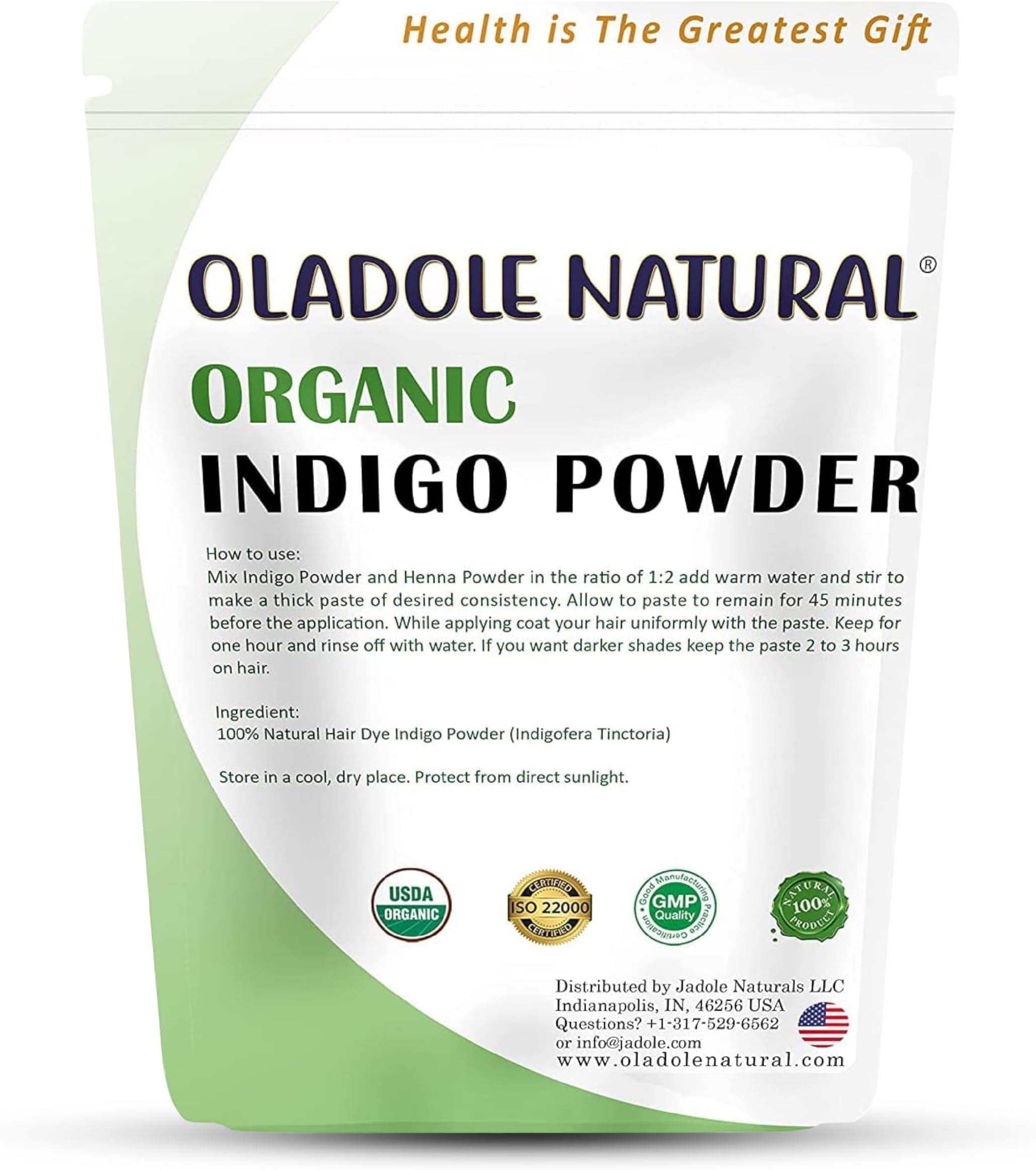 Oladole Natural Organic Indigo Powder 300g Pure & Natural To Prevents Hair Fall,Promotes Hair Quality, Improves Scalp Health