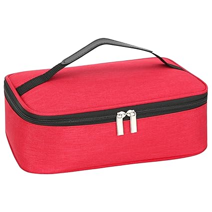 NATURAL STYLE Small Lunch Bag, Mini Portable Thermal Insulated Cooler Bag Lunch Box (Red)