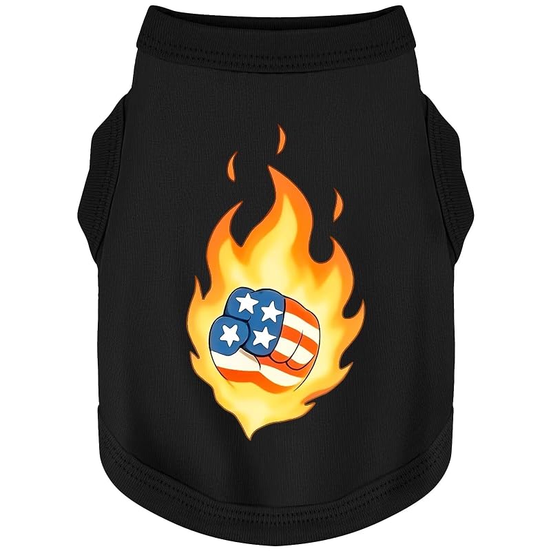Camisa para cães sem mangas de algodão respirável Paiaite Fist Flag Style, tamanho Grande
