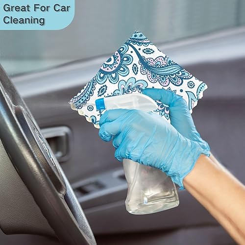 Miniatura 7 de FRODOTGV Paquete de 6 toallas de cocina de microfibra de secado rápido con estampado floral indio de cachemira, toalla de secado de microfibra de