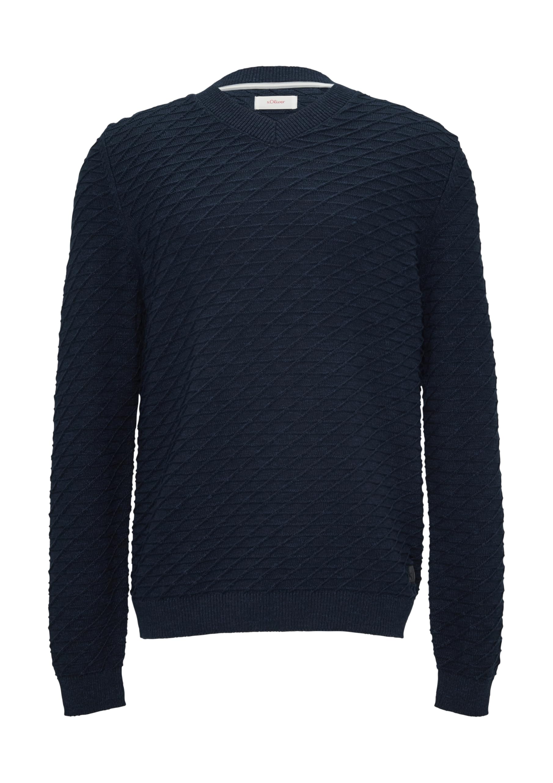 s.Oliver Strukturierter Pullover mit V-Ausschnitt