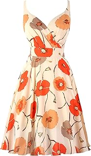 Summer Cocktail Dress V-Neck Adjustable Spaghetti Strap Chiffon Sundress