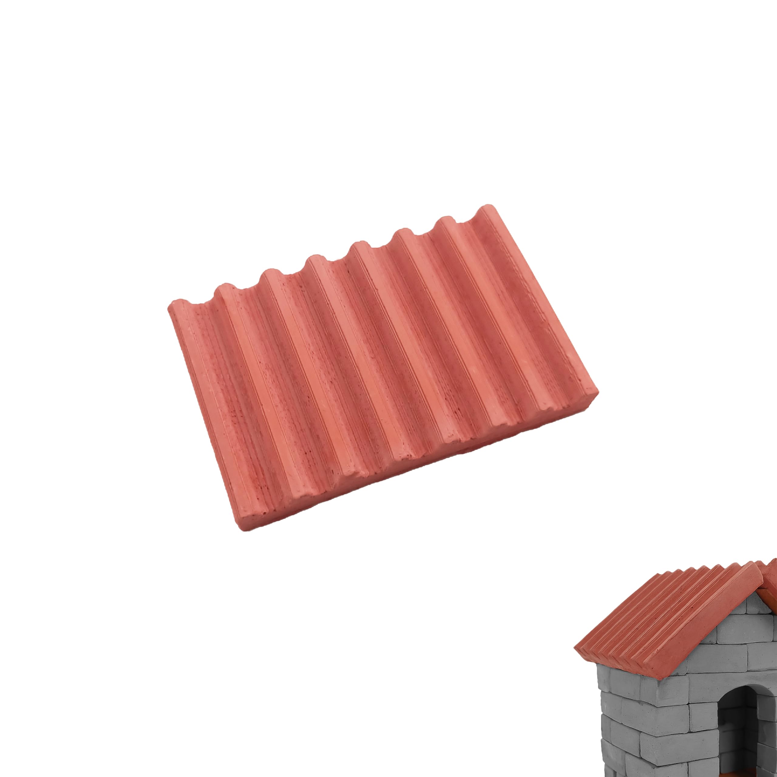 Little Sparrow 8 Miniature Roof Plates – Roof Tiles, Mini Bricks, Model Making, Crafts & DIY Projects | (Red)-picture-25